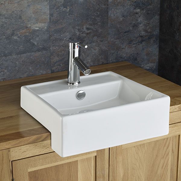 Gandra Countertop Surface Mounted Sink Basin | Semi Recessed Basin Inside Semi Gloss Black Beaded Oval Wall Mirrors (View 9 of 15)