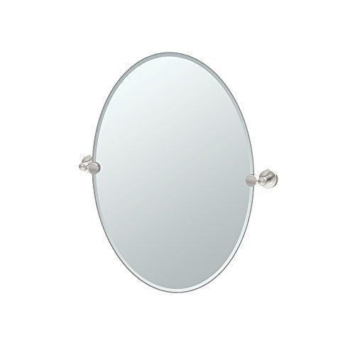Gatco 4649 Glam Oval Mirror Satin Nickel >>> Continue To The Product At Within Ceiling Hung Satin Chrome Oval Mirrors (View 3 of 15)