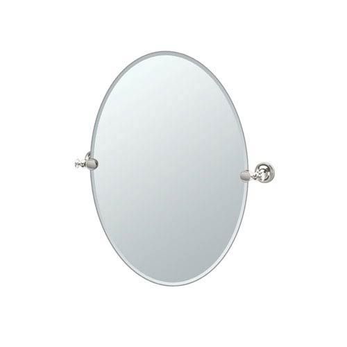 Gatco Tavern Polished Nickel Oval Mirror 4129 | Bellacor Intended For Polished Nickel Oval Wall Mirrors (View 4 of 15)