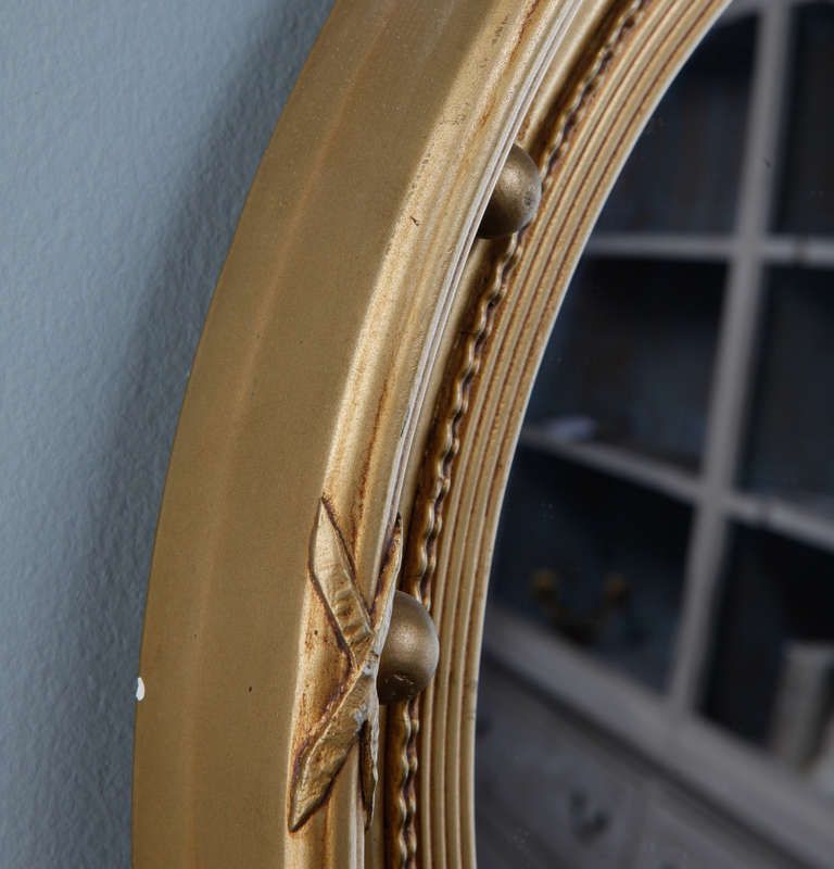 Gilded Round Frame Mirror With Beaded Trim At 1stdibs With Regard To Round Beaded Trim Wall Mirrors (View 14 of 15)