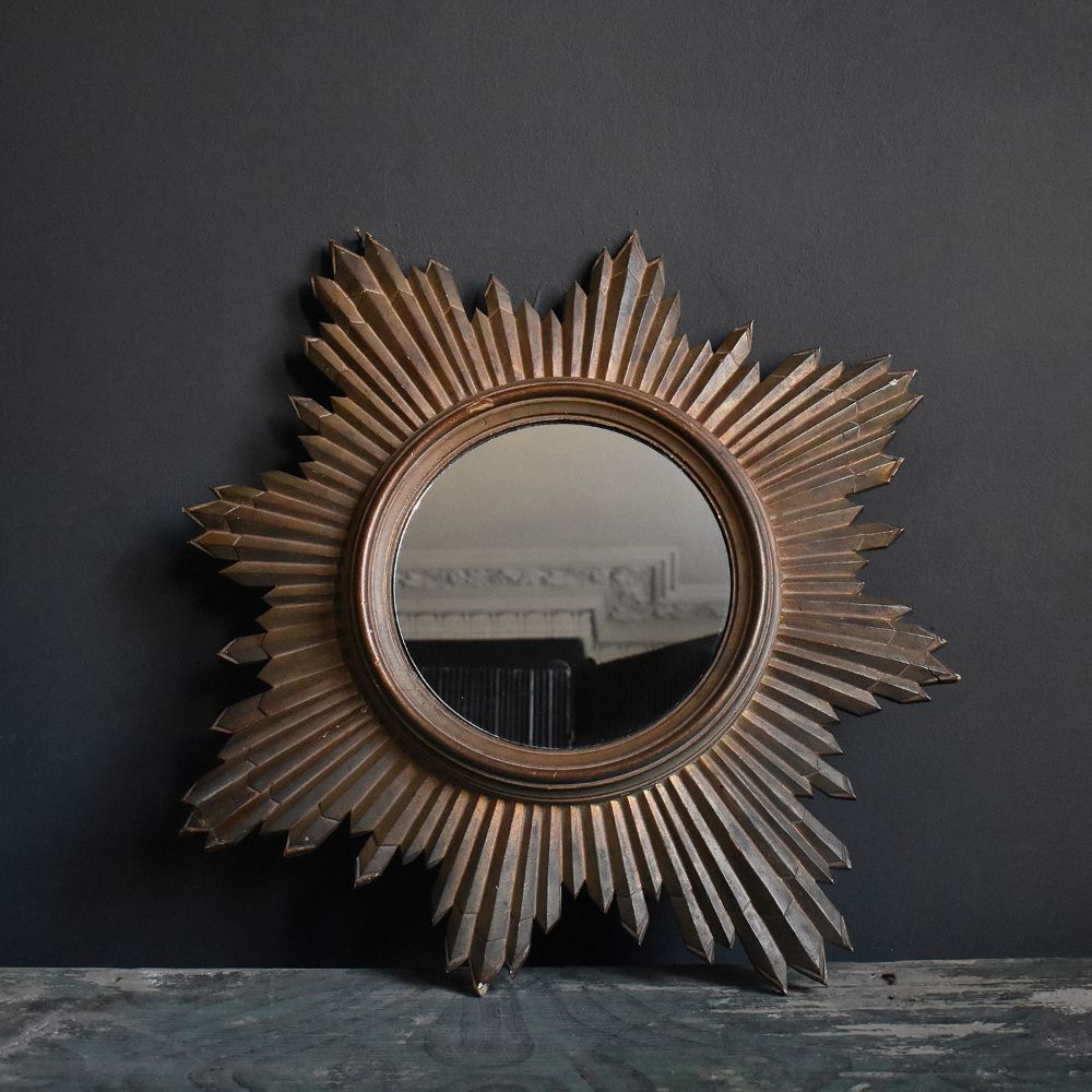 Gilt Wood Sunburst Mirror – The Hoarde | Sunburst Mirror, Mirror, Sunburst In Perillo Burst Wood Accent Mirrors (View 3 of 15)