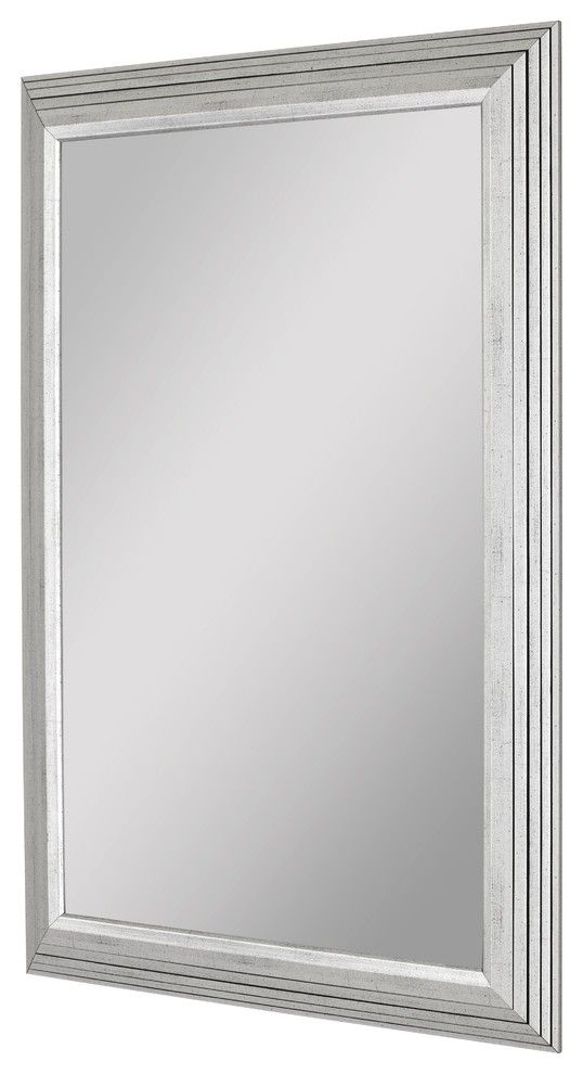 Giza Ii Stepped Silver Wall Mirror 17.25"wx35.25"h – Traditional – Wall Throughout Glen View Beaded Oval Traditional Accent Mirrors (Photo 15 of 15)