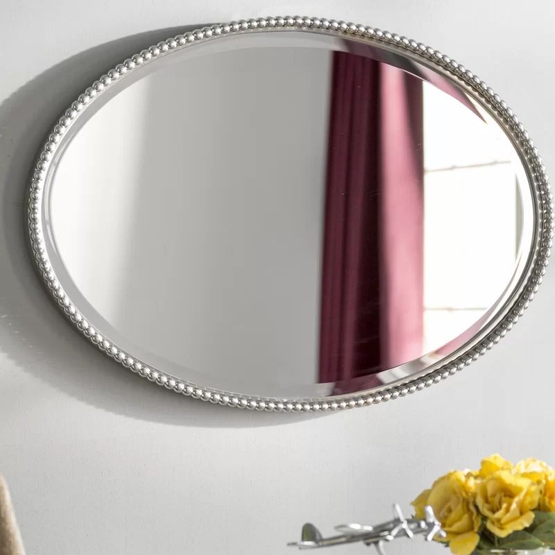 Glen View Beaded Oval Traditional Accent Mirror & Reviews | Joss & Main Pertaining To Burnes Oval Traditional Wall Mirrors (View 8 of 15)