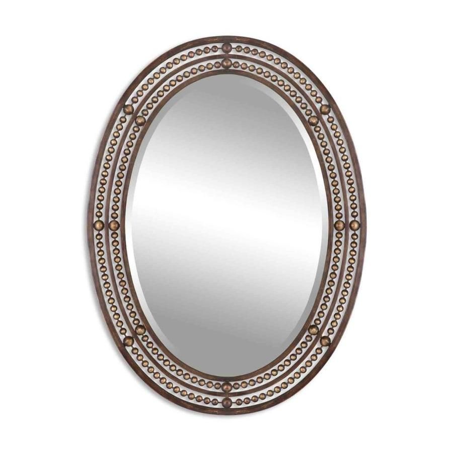 Global Direct 34 In L X 24 In W Distressed Oil Rubbed Bronze Framed Intended For Oil Rubbed Bronze Oval Wall Mirrors (View 4 of 15)