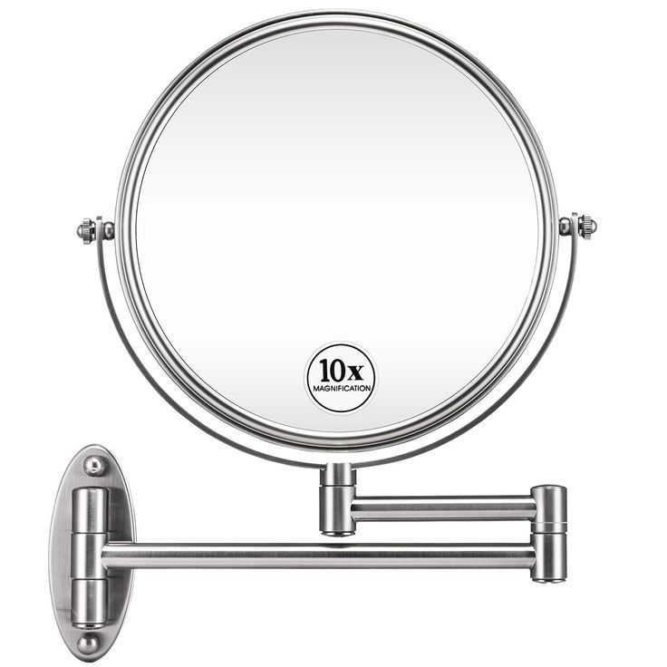 Gloriastar 10x Wall Mounted Makeup Mirror – Double Sided Magnifying Within Single Sided Polished Nickel Wall Mirrors (Photo 10 of 15)