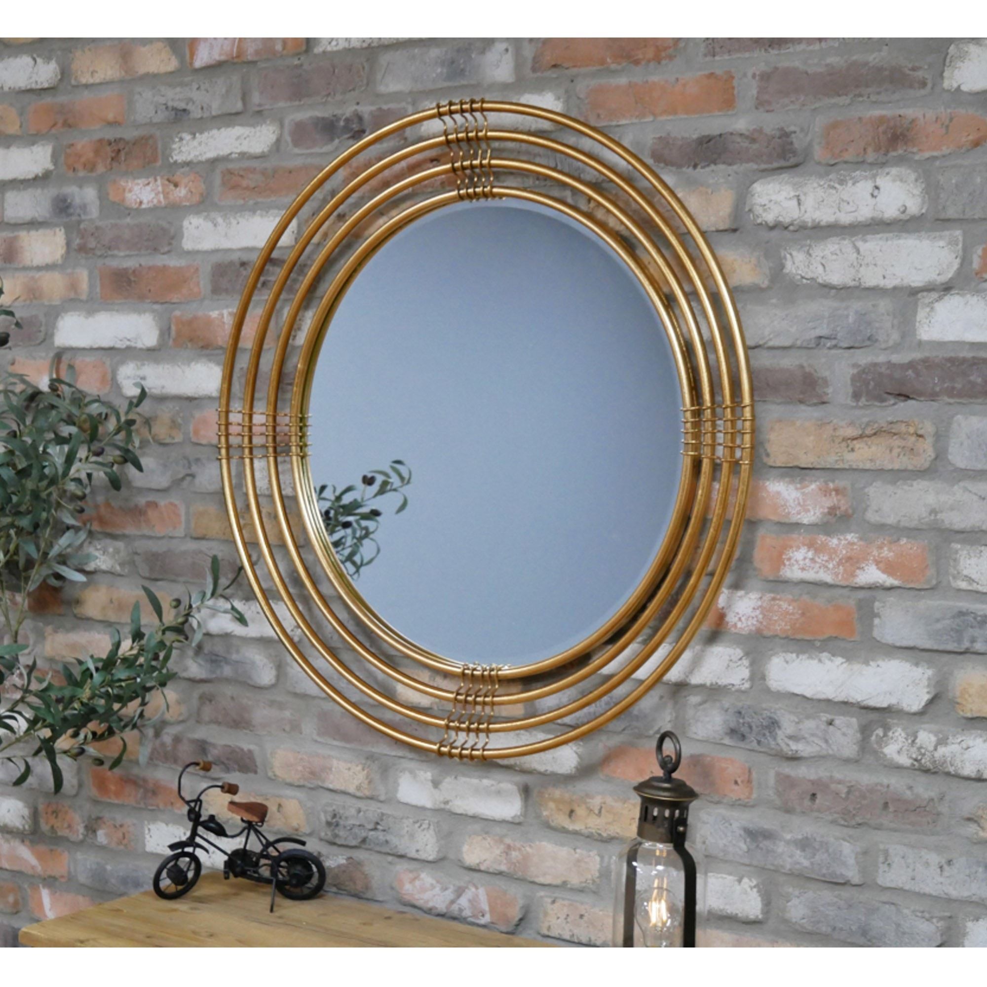 Gold Circular Decorative Mirror | Modern Mirror | Gold Mirror| Intended For Reba Accent Wall Mirrors (Photo 10 of 15)