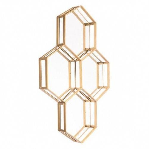 Gold Hexagon Constructed Geometric Wall Mirror #moderncontemporarydecor With Gold Hexagon Wall Mirrors (View 13 of 15)
