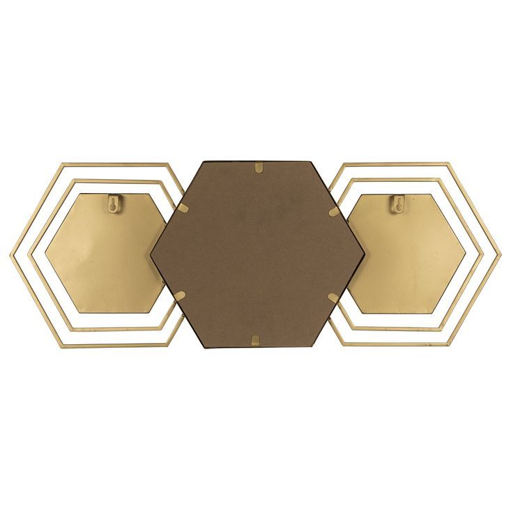 Gold Hexagon Trio Modern Wall Mirror In 2021 | Modern Wall Mirror Intended For Gold Hexagon Wall Mirrors (View 1 of 15)