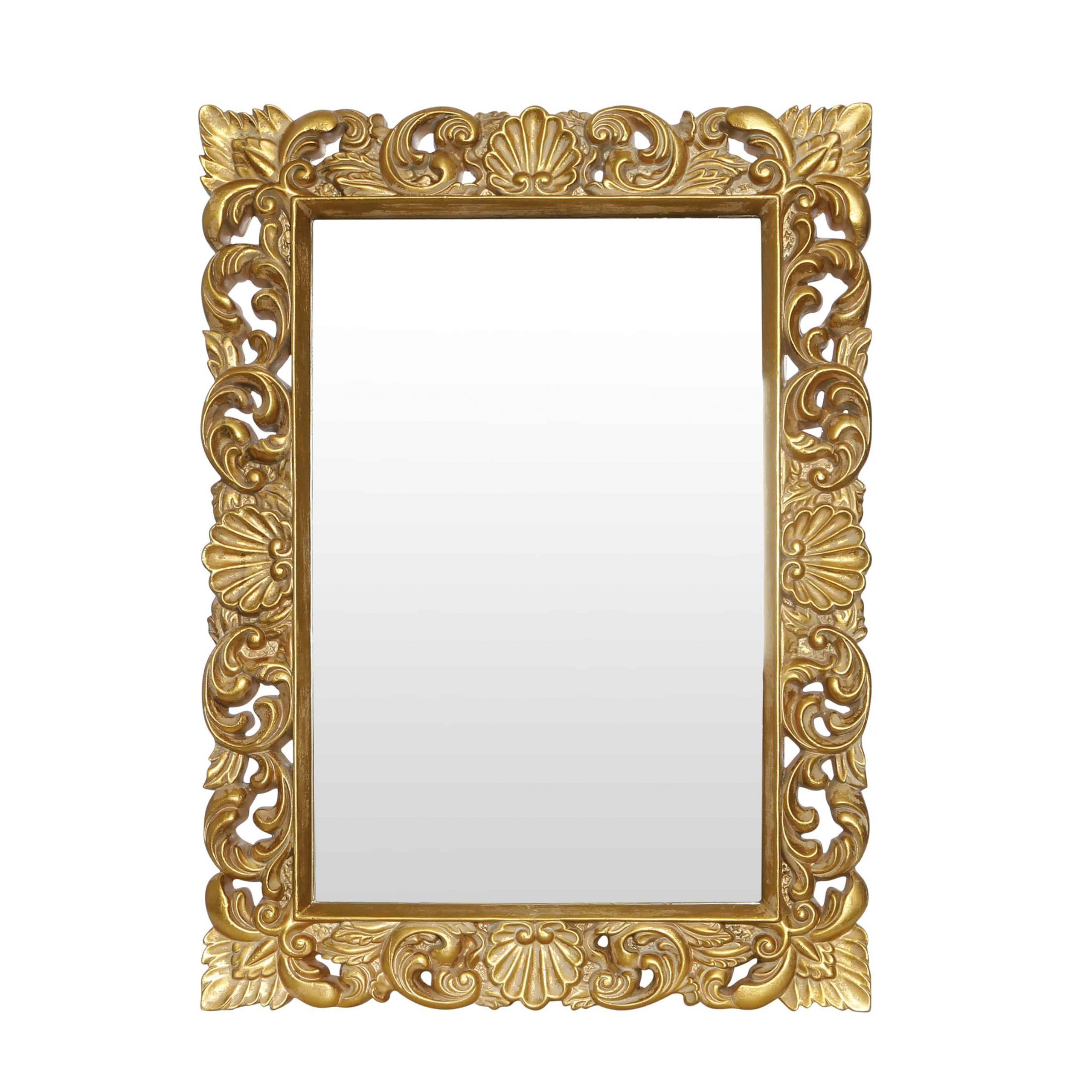 Gold Leaf Scallop Wall Mirror Rectangular – Antique Reproduction Shop Throughout Gold Scalloped Wall Mirrors (View 5 of 15)