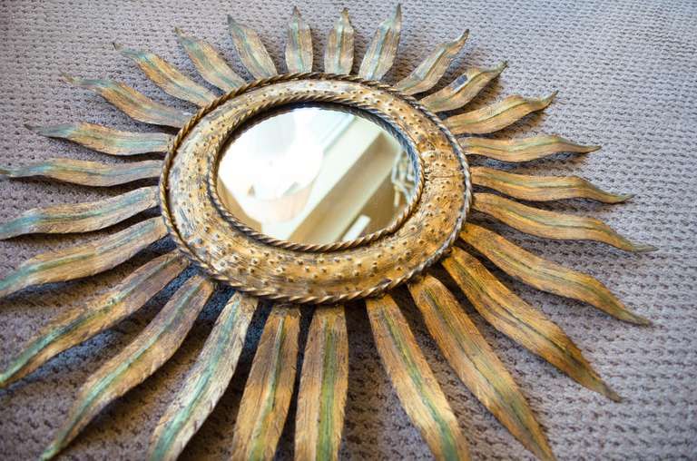 Gold Leaf Sunburst Mirror At 1stdibs With Carstens Sunburst Leaves Wall Mirrors (View 6 of 15)