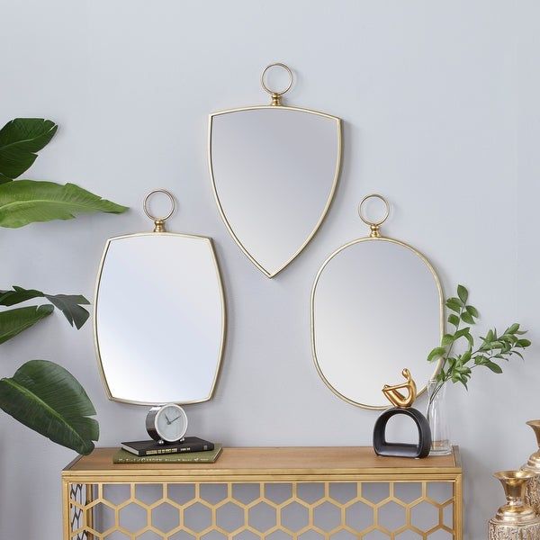 Gold Mdf Traditional Wall Mirror (set Of 3) – 15 X 2 X 24 – On Sale In Alissa Traditional Wall Mirrors (View 13 of 15)