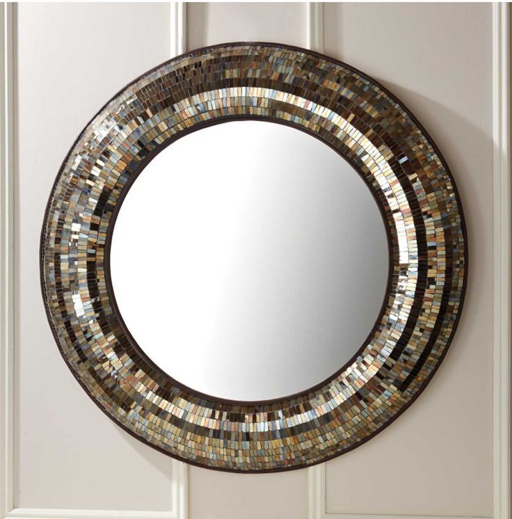 Gold Mosaic Round Wall Mirror – 3 Foot Diameter | Mirror Design Wall With Antique Gold Leaf Round Oversized Wall Mirrors (View 12 of 15)