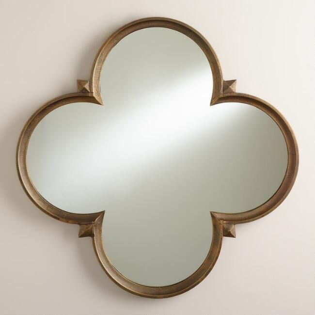Gold Quatrefoil Nala Mirror – V1 | Mirror Wall, Mirror, Wood Wall Mirror With Silver Quatrefoil Wall Mirrors (View 4 of 15)