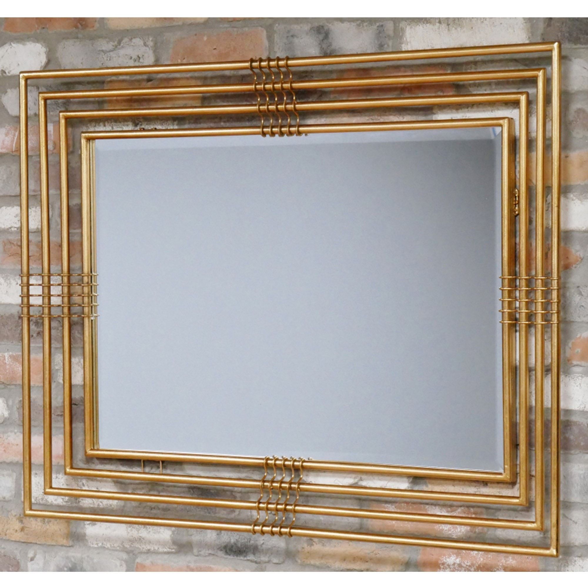 Gold Rectangle Decorative Mirror| Wall Mirrors | Modern Mirrors| Intended For Modern Rectangle Wall Mirrors (Photo 10 of 15)