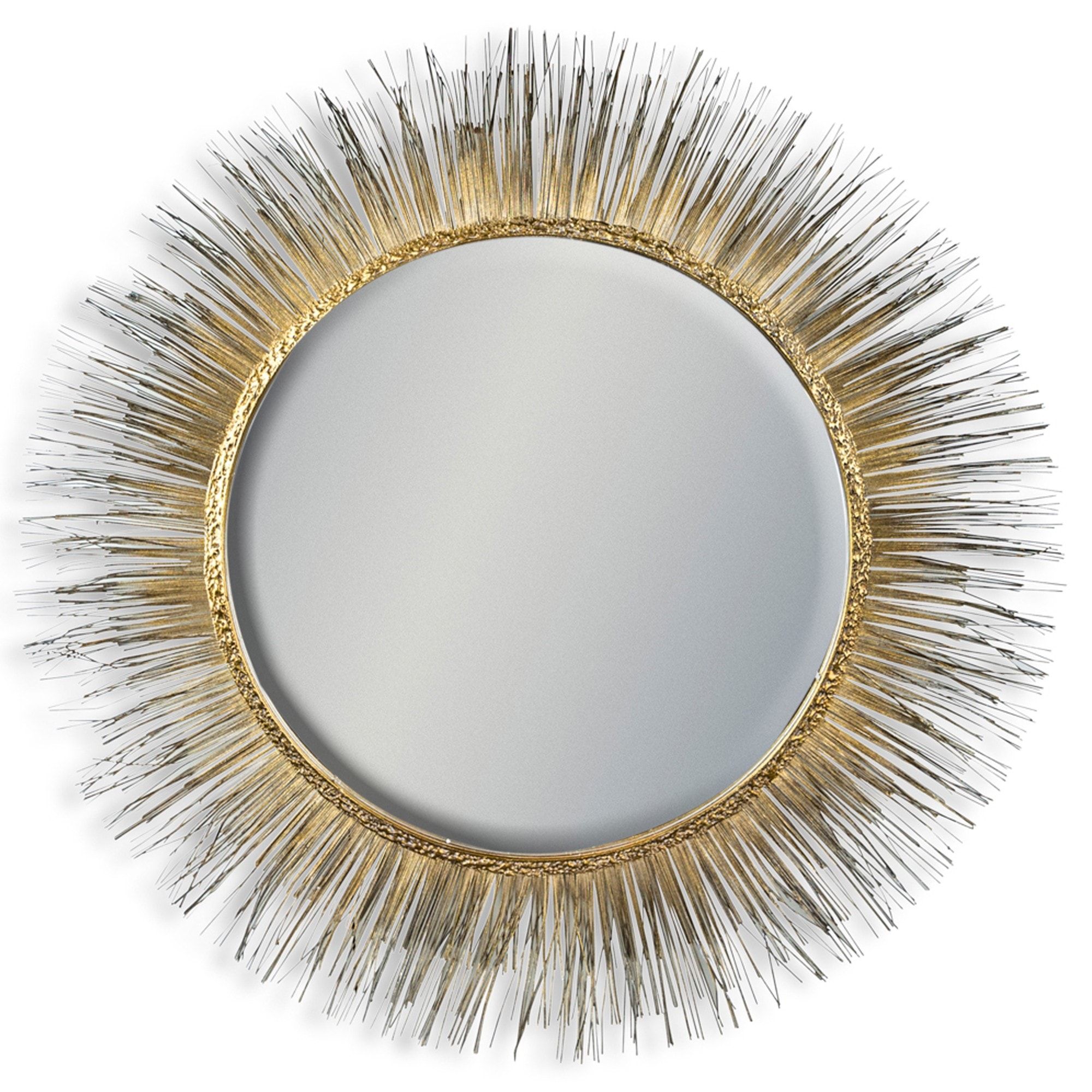 Gold Round Metal Spine Framed Wall Mirror | Gold Mirror | Modern Mirror Inside Gold Rounded Edge Mirrors (View 14 of 15)