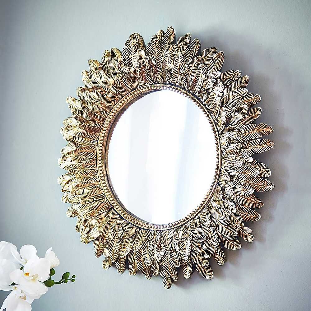 Gold Tone Round Wall Mirror | Round Wall Mirror, Mirror Wall, Mirror In Gold Decorative Wall Mirrors (View 11 of 15)