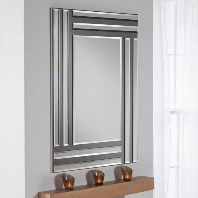 Grey And Silver Rectangular Wall Mirror | Mirror | Homesdirect365 Intended For Gray Wall Mirrors (View 12 of 15)