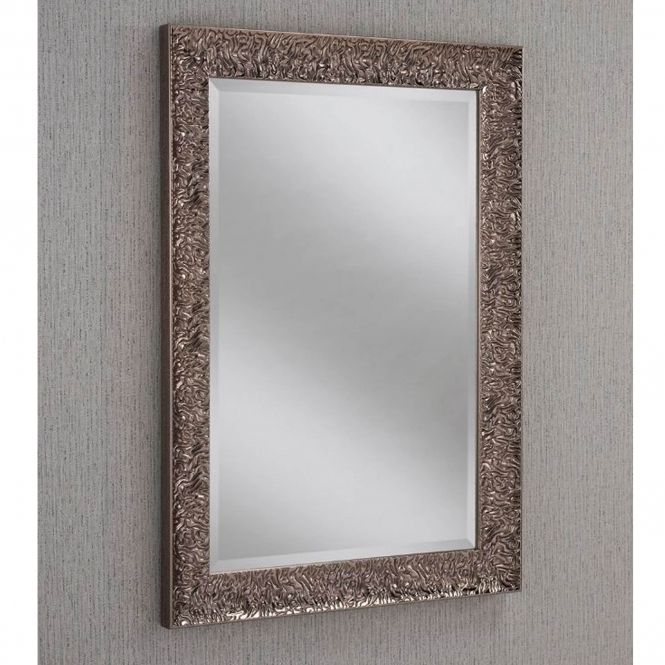 Grey Weave Textured Rectangular Wall Mirror | Homesdirect365 Pertaining To Steel Gray Wall Mirrors (View 12 of 15)