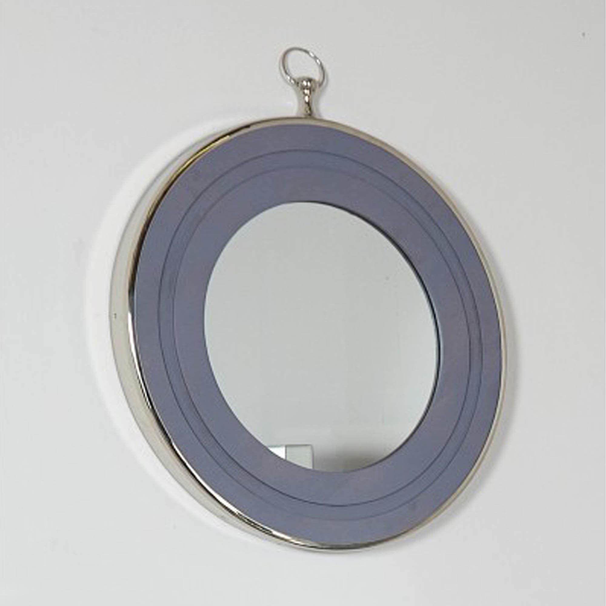 Grey Wood Round Wall Mirror | Grey Wall Mirror | Round Wall Mirror In Scalloped Round Wall Mirrors (View 8 of 15)