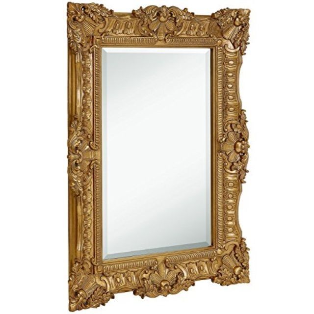 Hamilton Hills Large Ornate Gold Baroque Frame Mirror Aged Luxury Within Aged Silver Vanity Mirrors (View 5 of 15)