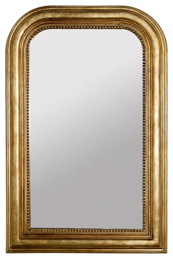 Handcarved Curved Top Rectangle Mirror – Traditional – Wall Mirrors Within Gold Curved Wall Mirrors (View 3 of 15)