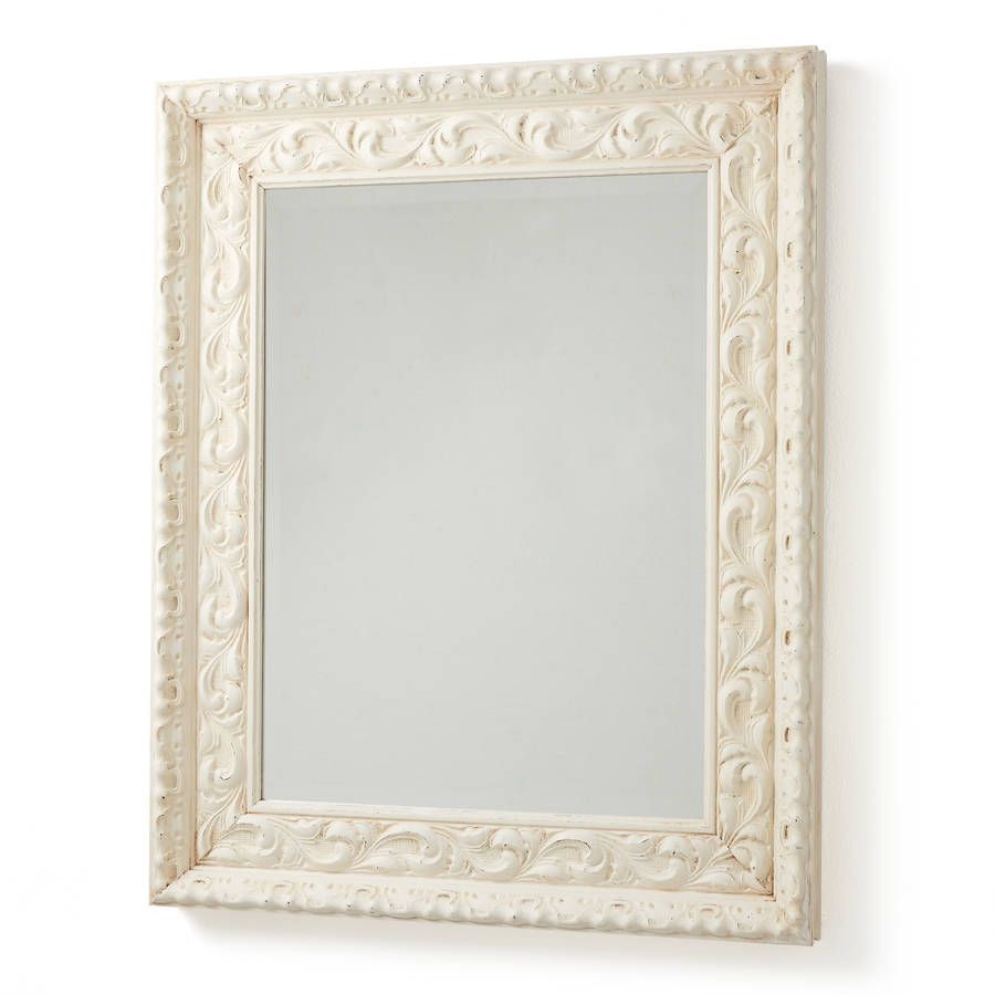 Handmade Ornate White Old Wood Framed Mirrorhorsfall & Wright With Regard To White Wood Wall Mirrors (View 2 of 15)