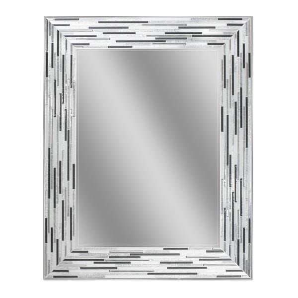Headwest Reeded Charcoal Tiles Rectangle Wall Mirror – Black/grey – 24 For Charcoal Gray Wall Mirrors (View 15 of 15)