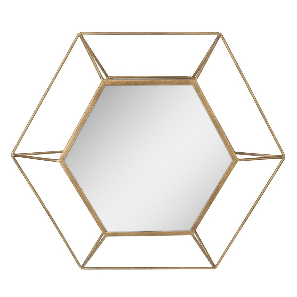 Hexagon Mirror Gold 24 X 21 – Stonebriar Collection | Round Wall Mirror Inside Gold Hexagon Wall Mirrors (View 7 of 15)