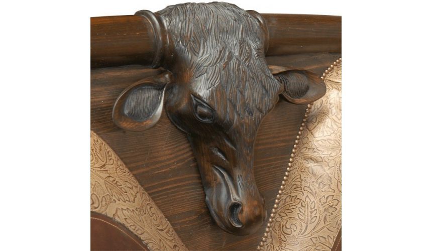 High End Western Bull Sofa From Our Handcrafted Wild West Furniture Intended For Glynis Wild West Accent Mirrors (View 10 of 15)