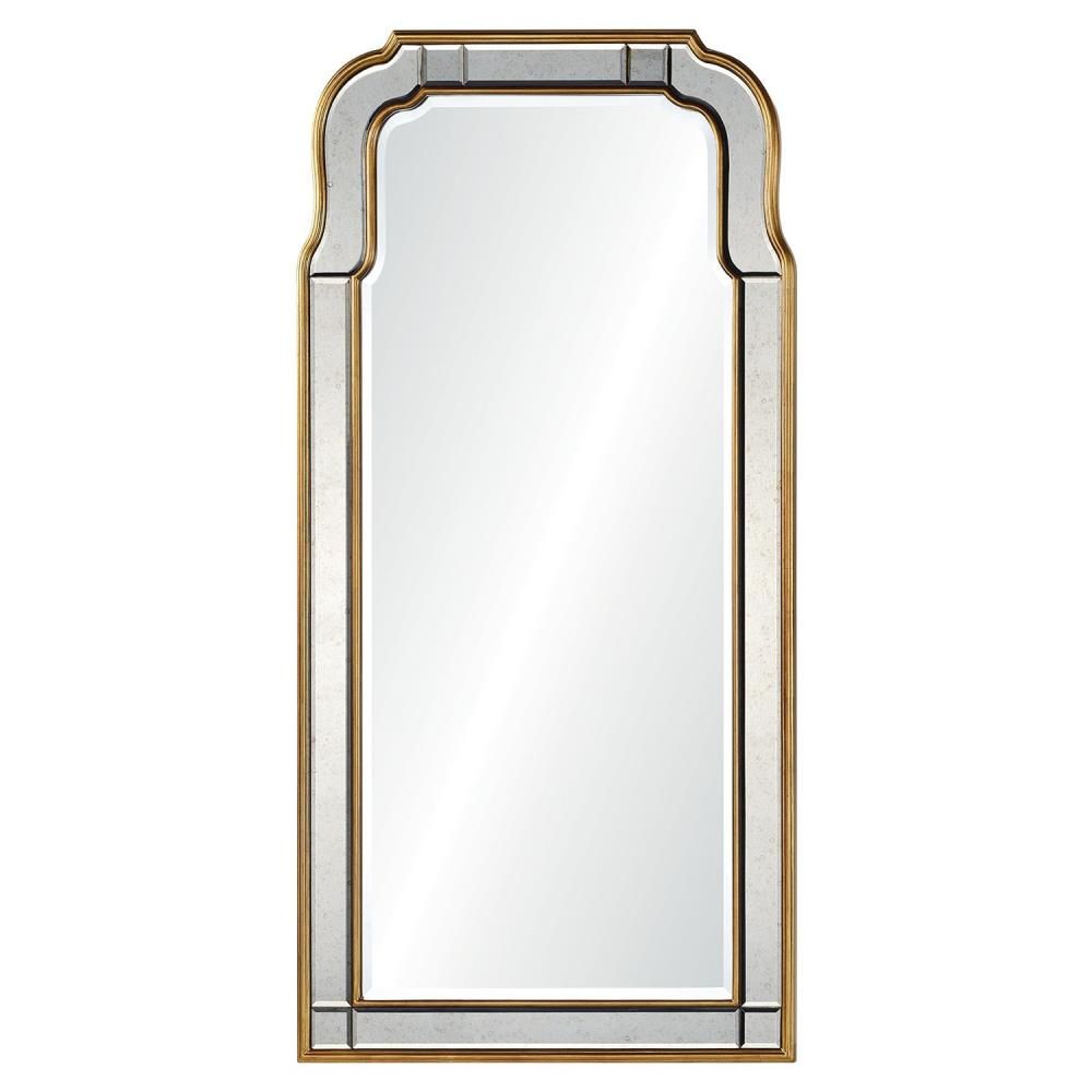 Holiday Hollywood Regency Antique Gold Leaf Frame Arch Wall Mirror Intended For Butterfly Gold Leaf Wall Mirrors (View 3 of 15)