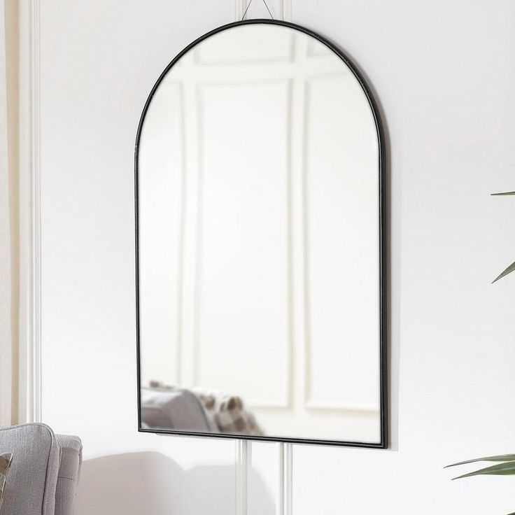 Home Decorators Collection Medium Arched Black Classic Accent Mirror With Regard To Matte Black Arch Top Mirrors (View 15 of 15)
