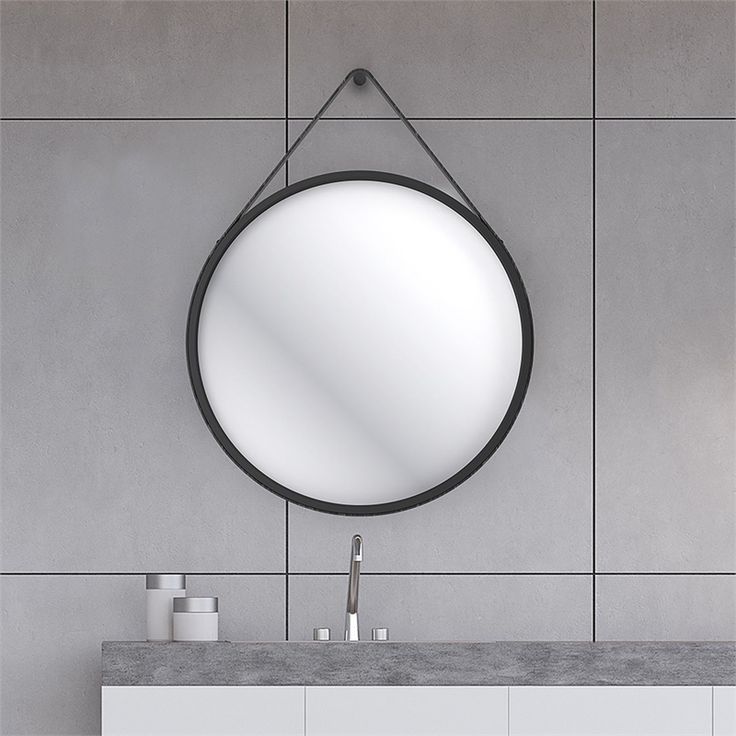 Home Design Round 60cm Bathroom Mirror – Black | Round Mirror Bathroom For Black Openwork Round Metal Wall Mirrors (View 11 of 15)