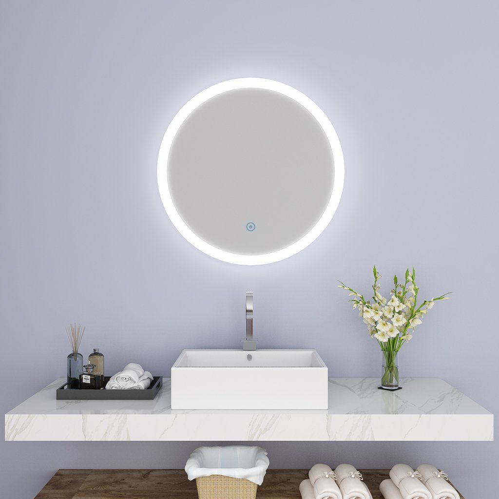 Hotel Bathroom Wall Led Mirror Round Shape Bath Oval Mirror Backlit Inside Led Backlit Vanity Mirrors (View 13 of 15)