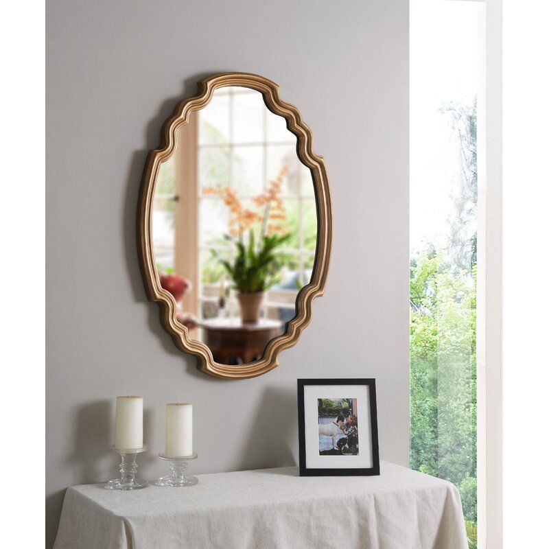 House Of Hampton® Halette Glam Accent Wall Mirror & Reviews | Wayfair Intended For Karn Vertical Round Resin Wall Mirrors (View 2 of 15)