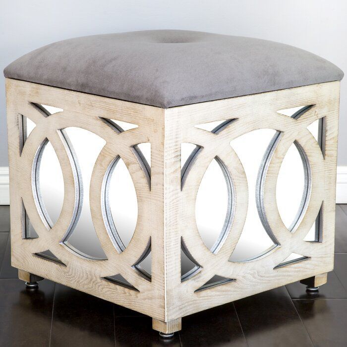 House Of Hampton Tyra Mirrored Storage Ottoman & Reviews | Wayfair Intended For Ansgar Accent Mirrors (View 13 of 15)