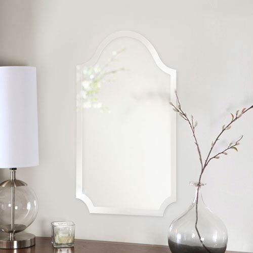 Howard Elliott Collection Frameless Arched Mirror 65032 (with Images Regarding Polygonal Scalloped Frameless Wall Mirrors (View 4 of 15)