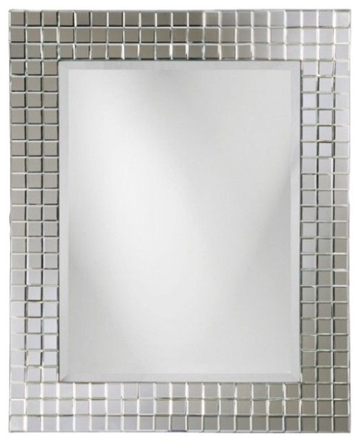 Howard Elliott Collection Michael Square Glass Beveled Tile Frame Within Square Frameless Beveled Wall Mirrors (View 6 of 15)