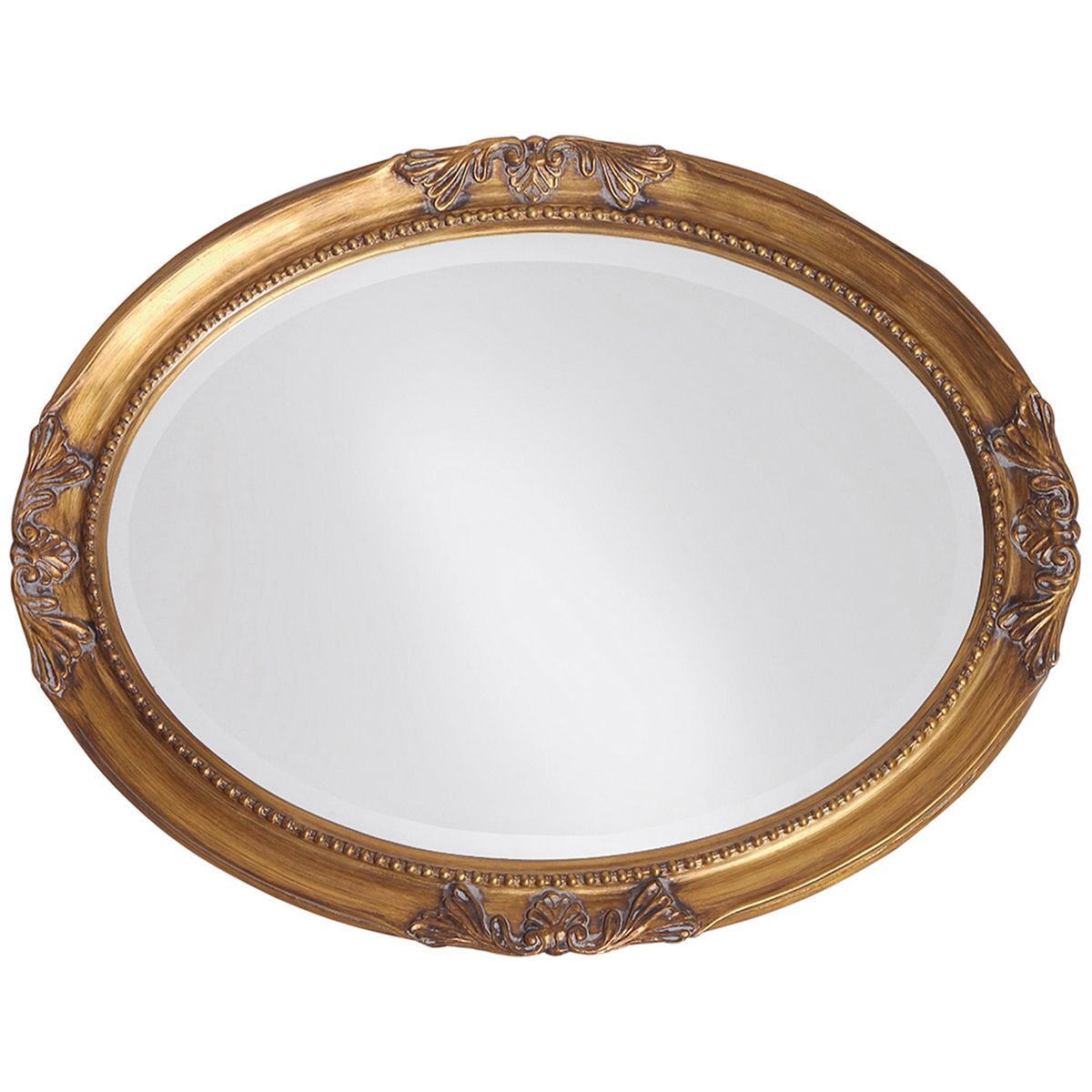 Howard Elliott Queen Ann Antique Gold Mirror | Antique Gold Mirror With Antique Silver Oval Wall Mirrors (View 3 of 15)