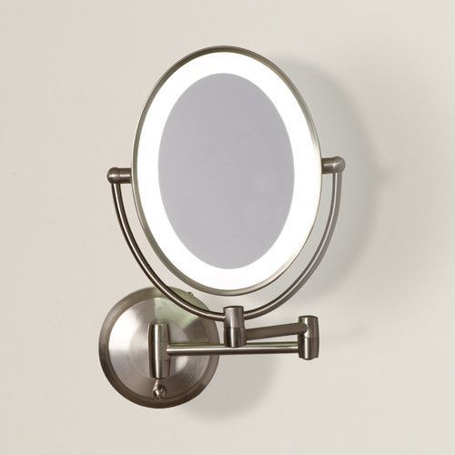 Howell Cordless Dual Led Lighted Oval Wall Mount Mirror With 1x And 10x With Back Lit Oval Led Wall Mirrors (View 11 of 15)