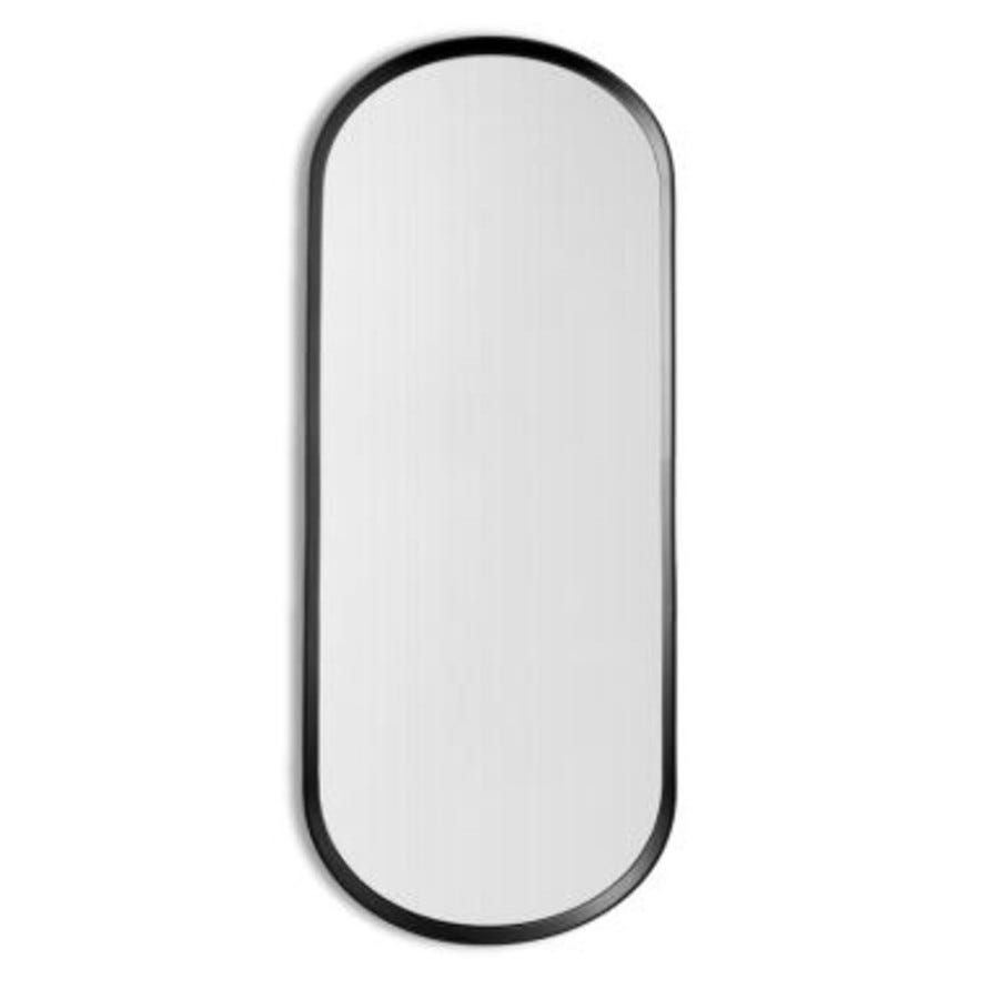 Innova Blmr50100bk Black Oval Shape Metal Frame Mirror | E&s – Kitchen Throughout Black Oval Cut Wall Mirrors (View 14 of 15)