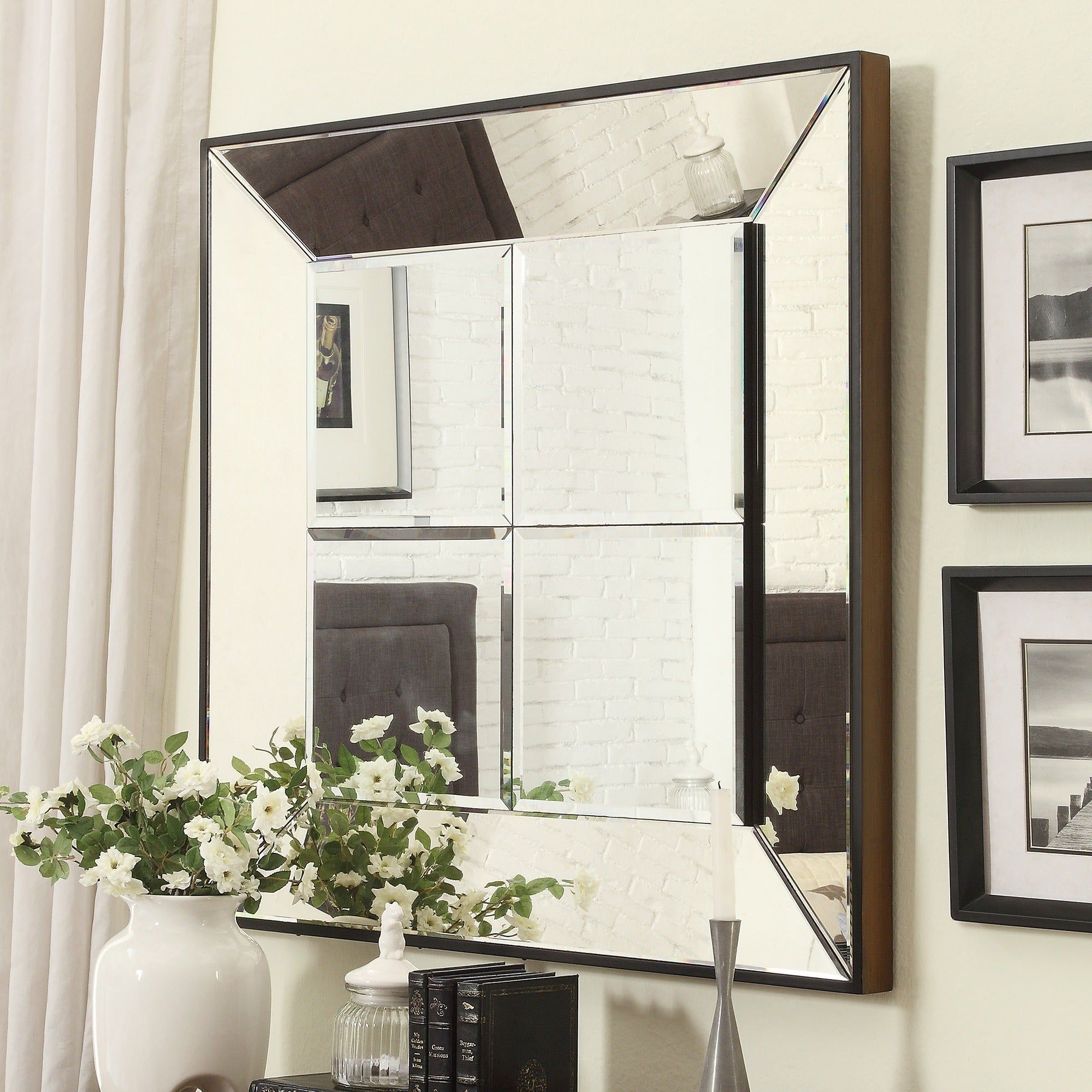 Inspire Q Dubois Beveled Multipanel Square Accent Wall Mirror With Shildon Beveled Accent Mirrors (View 13 of 15)
