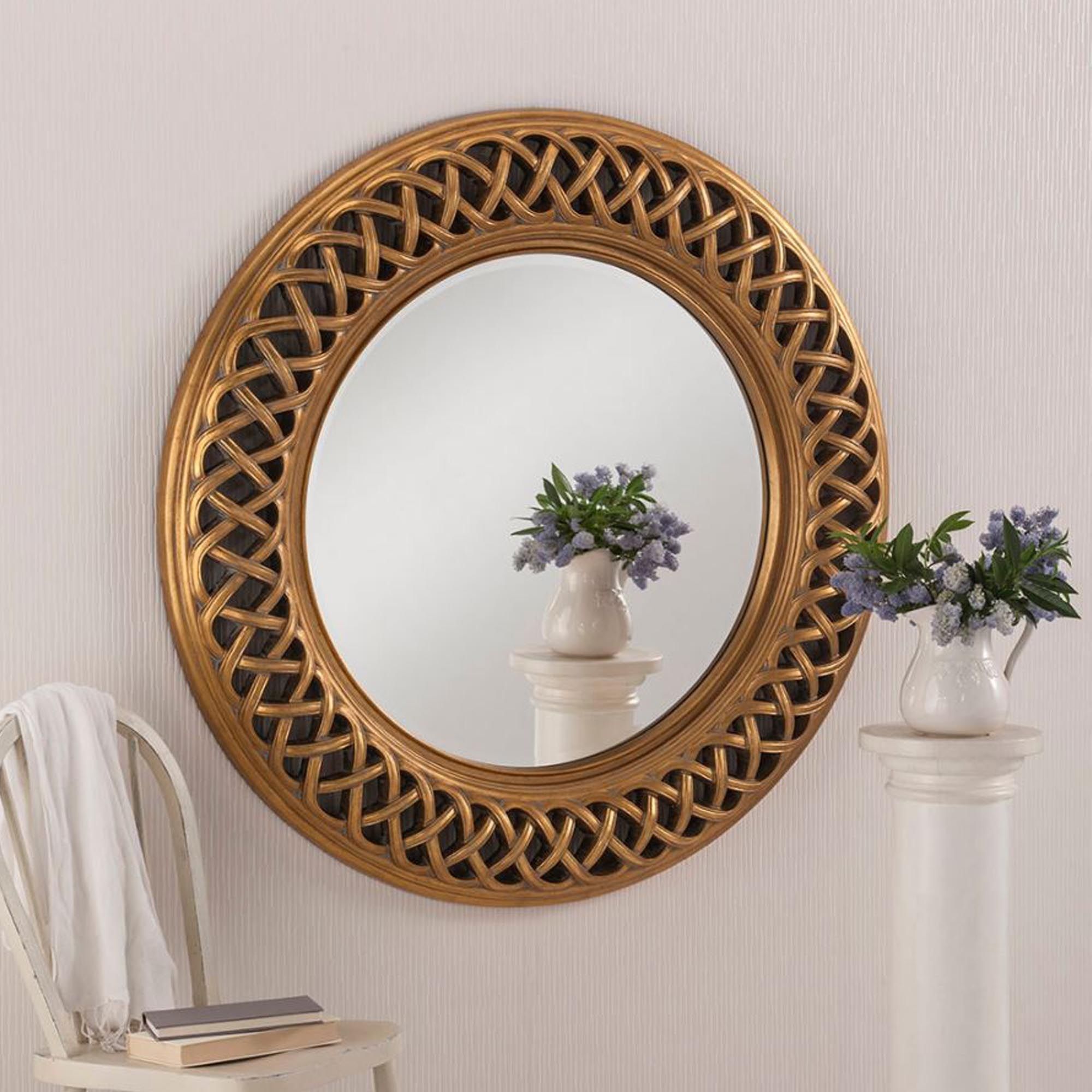 Interlocking Lace Gold Decorative Wall Mirror | Homesdirect365 Inside Accent Wall Mirrors (Photo 1 of 15)
