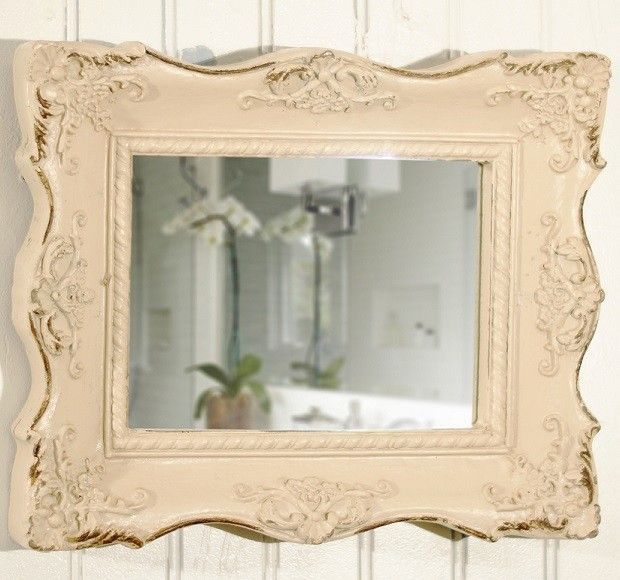Intricate White Mirror Antique Farm House | Decor, Led Candle Set Regarding Farmhouse Woodgrain And Leaf Accent Wall Mirrors (View 9 of 15)