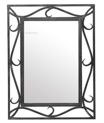 Iron Mirror "sinaloa" | Wrought Iron Mirror, Framed Mirror Wall, Mirror For Natural Iron Rectangular Wall Mirrors (View 9 of 15)
