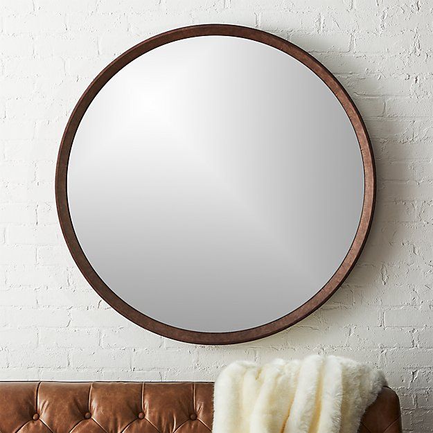 Irvington Brown Wall Mirror 40" | Cb2 Throughout Chestnut Brown Wall Mirrors (View 6 of 15)