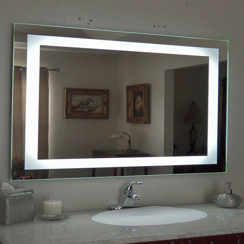 Ivy Bronx Isenhour Led Lighted Bathroom Mirror & Reviews | Wayfair Throughout Mexborough Bathroom/vanity Mirrors (View 1 of 14)