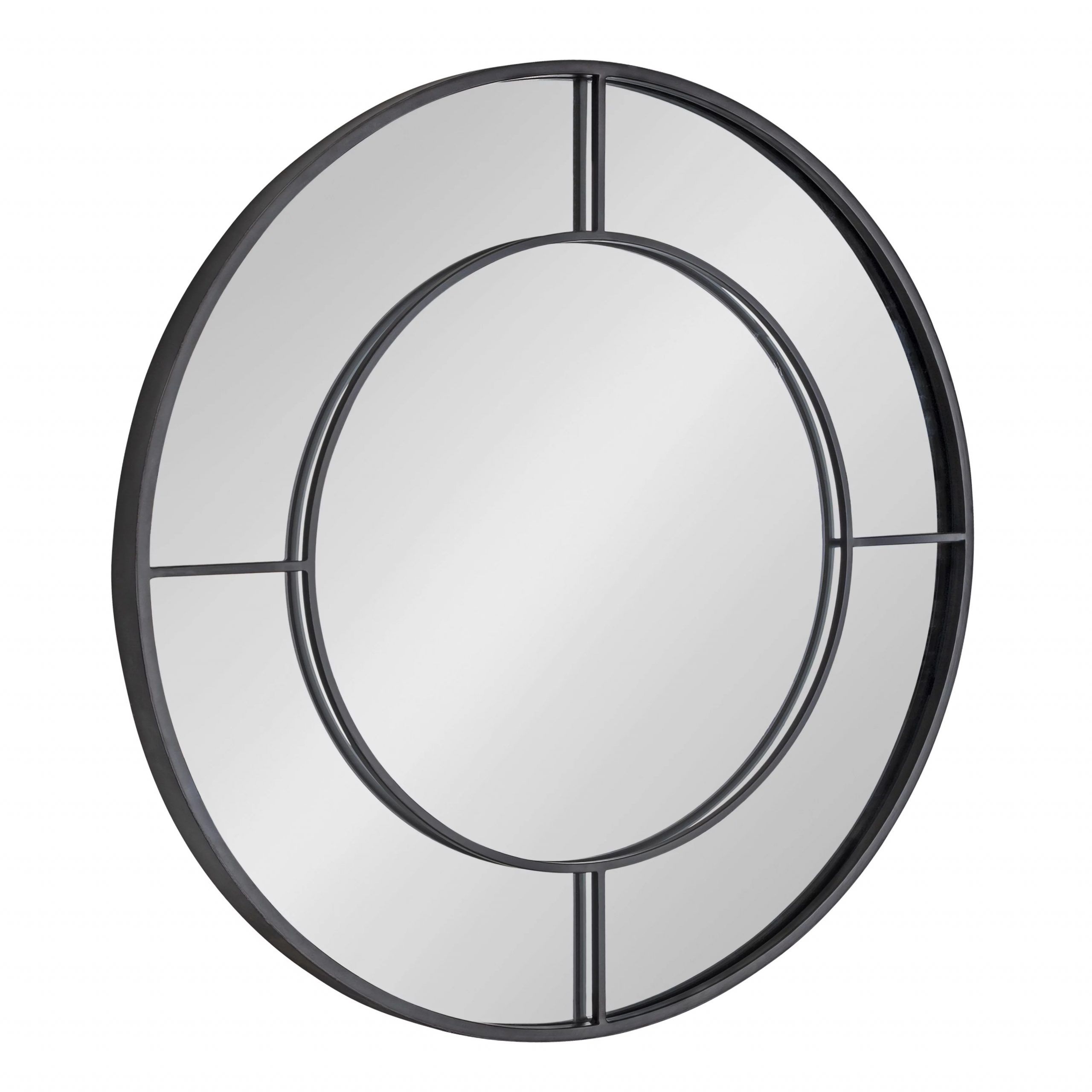 Kate And Laurel Kaveena Modern Round Metal Framed Wall Mirror, 30 Inch Within Black Round Wall Mirrors (View 2 of 15)