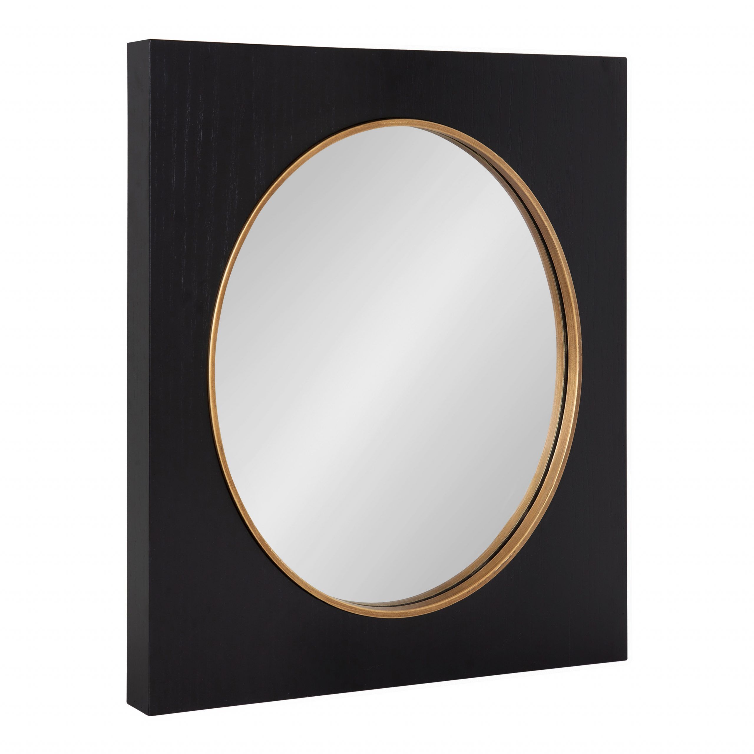 Kate And Laurel Ringstead Square Wood Framed Accent Mirror, 23" X 23 In Black Square Wall Mirrors (View 9 of 15)