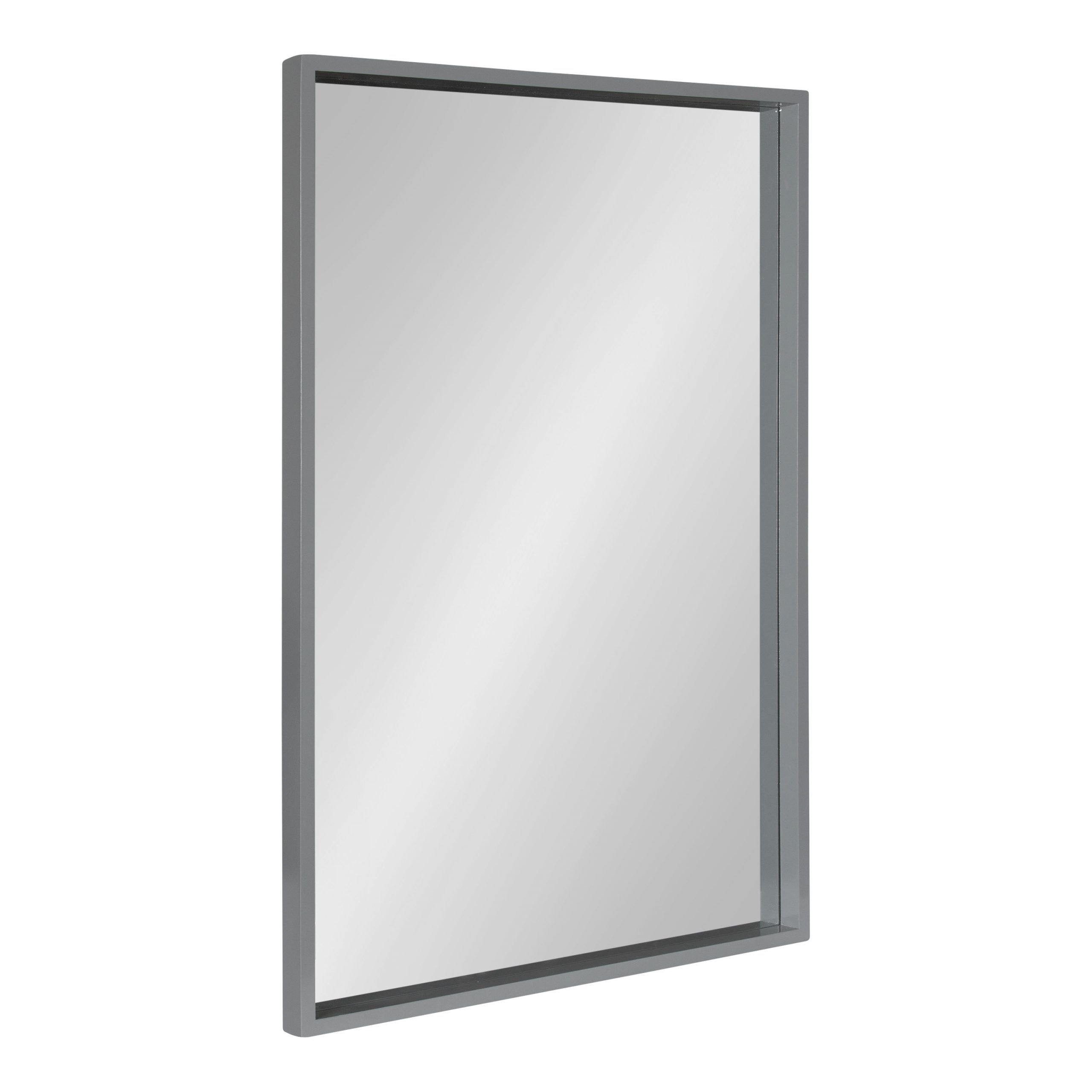 Kate And Laurel Travis Modern Wood Framed Wall Mirror, 24 X 36, Gray With Regard To Modern Rectangle Wall Mirrors (View 5 of 15)