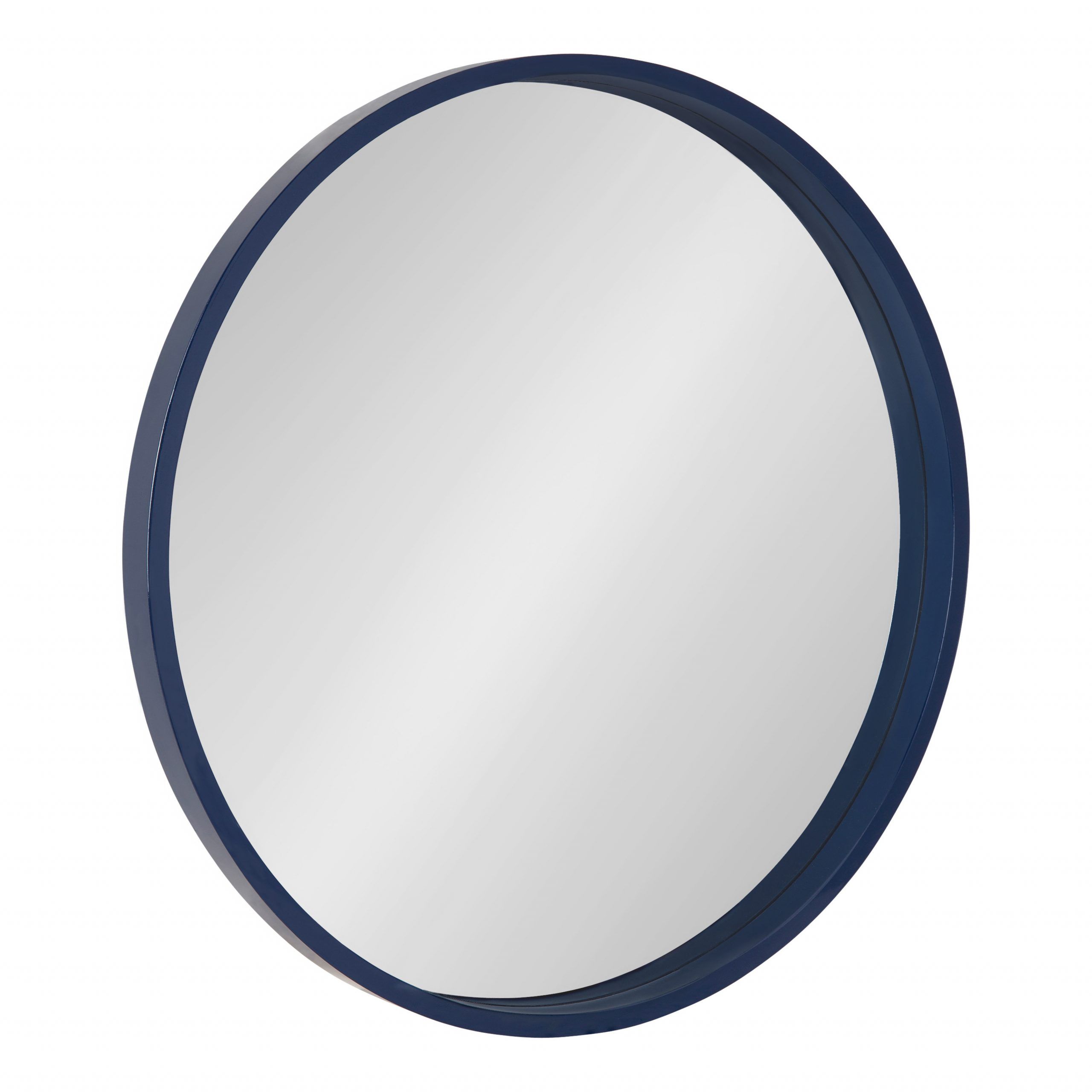 Kate And Laurel Travis Round Wood Wall Mirror, 25.6" Diameter, Navy Within Blue Wall Mirrors (Photo 11 of 15)